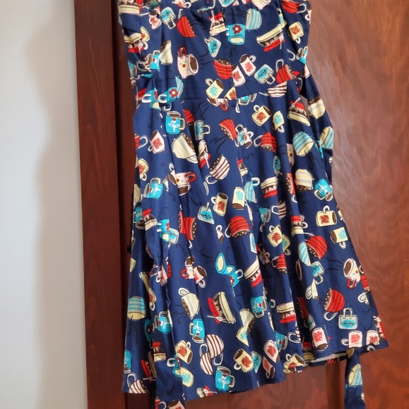 Modcloth style coffee diner dress - Picture 2 of 7